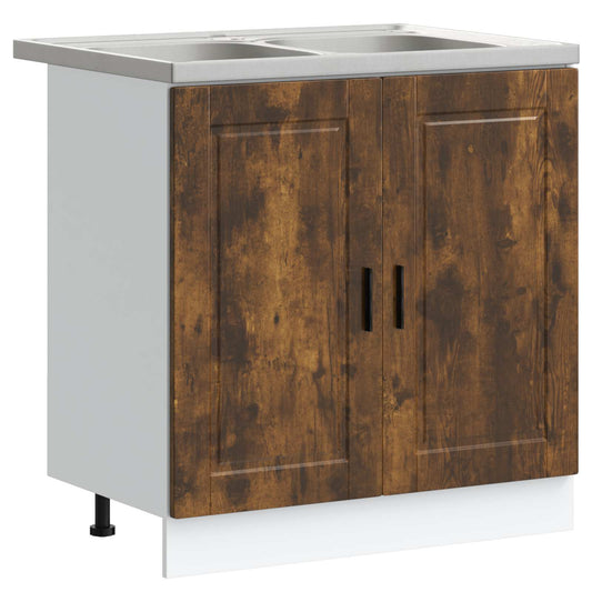 Sink Base Cabinet Porto 2 pcs Brown 80 x 46 x 81.5 cm Sink Base Cabinet Porto 2 pcs Brown 80 x 46 x 81.5 cm