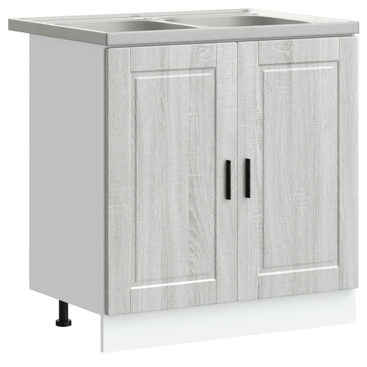 Sink Base Cabinet Porto 2 pcs Grey 80 x 46 x 81.5 cm Sink Base Cabinet Porto 2 pcs Grey 80 x 46 x 81.5 cm