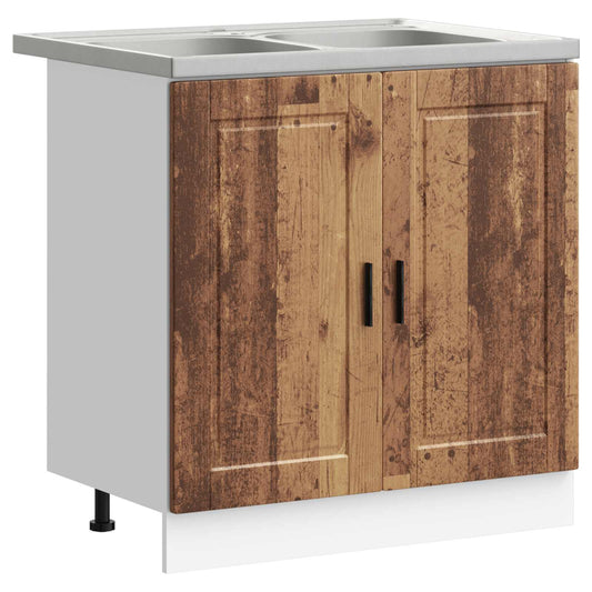 Sink Base Cabinet Porto 2 pcs Brown 80 x 46 x 81.5 cm Sink Base Cabinet Porto 2 pcs Brown 80 x 46 x 81.5 cm