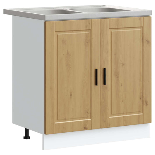 Sink Base Cabinet Porto 2 pcs Brown 80 x 46 x 81.5 cm Sink Base Cabinet Porto 2 pcs Brown 80 x 46 x 81.5 cm