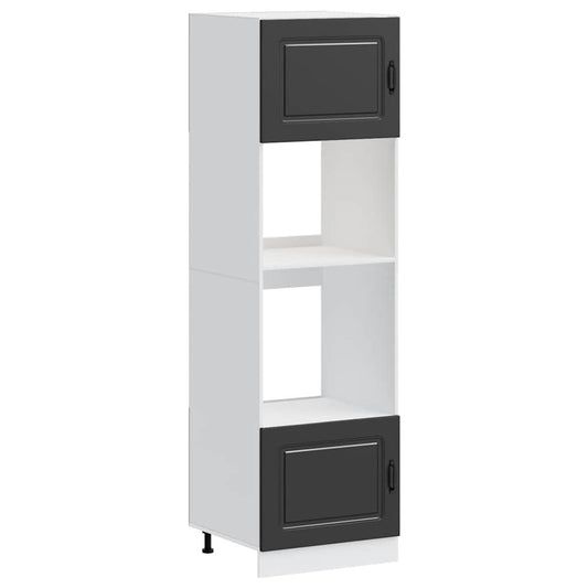 Oven Cabinets 2 pcs "Kalmar" Black Engineered Wood Oven Cabinets 2 pcs "Kalmar" Black Engineered Wood
