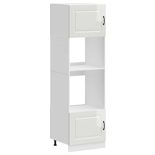 Oven Cabinets 2 pcs "Kalmar" Gloss White Engineered Wood Oven Cabinets 2 pcs "Kalmar" Gloss White Engineered Wood