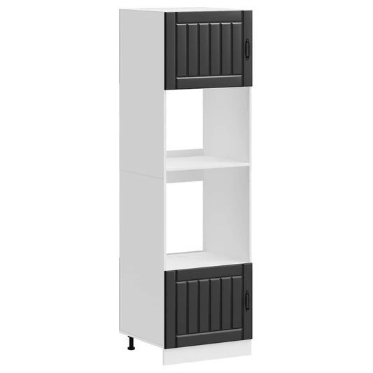 Oven Cabinets 2 pcs "Lucca" Black Engineered Wood Oven Cabinets 2 pcs "Lucca" Black Engineered Wood