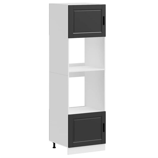 Oven Cabinets 2 pcs Porto Black Engineered Wood Oven Cabinets 2 pcs Porto Black Engineered Wood