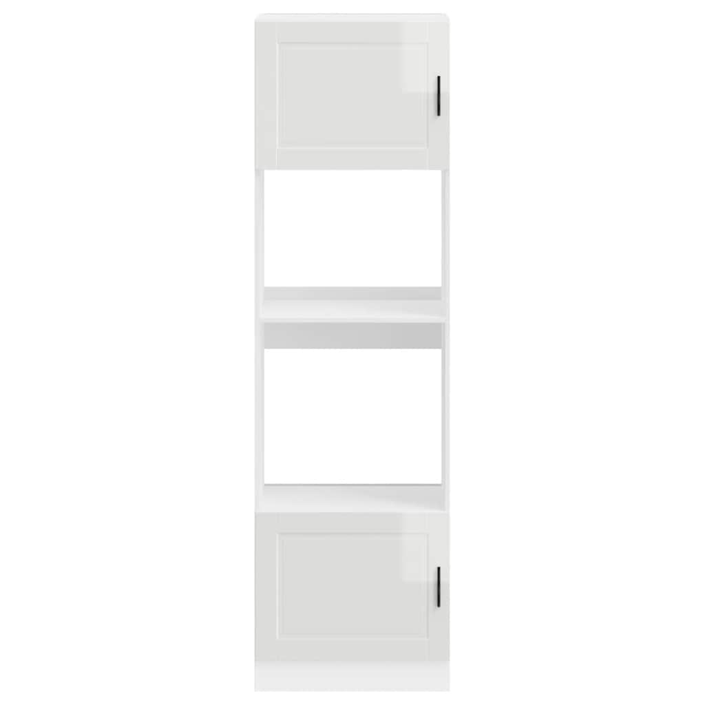 Oven Cabinets 2 pcs Porto Gloss White Engineered Wood