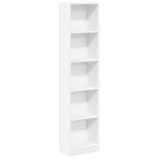 Bookcase White 40x24x176 cm Engineered Wood Bookcase White 40x24x176 cm Engineered Wood