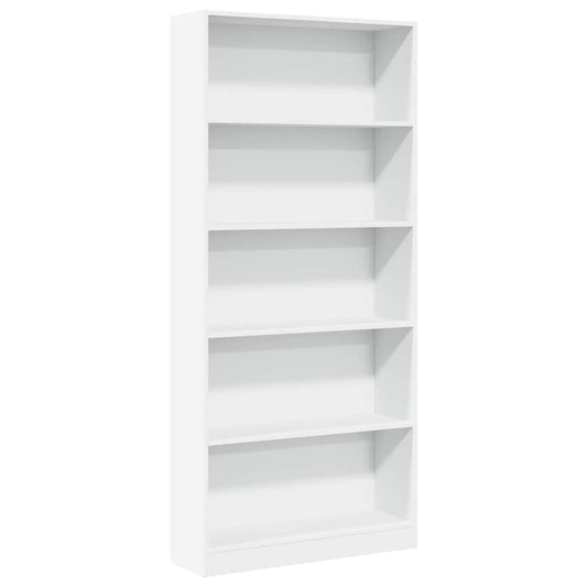 Bookcase White 80x24x176 cm Engineered Wood Bookcase White 80x24x176 cm Engineered Wood