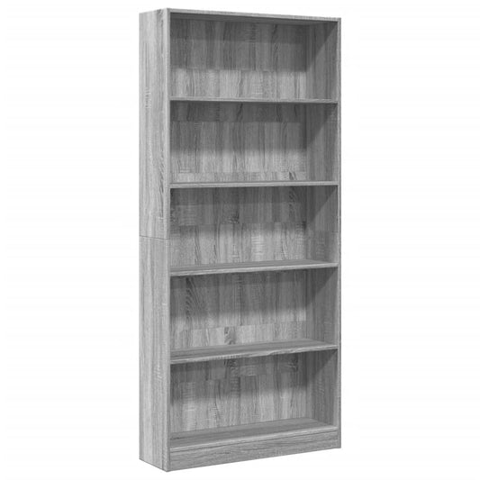 Bookcase Grey Sonoma 80x24x176 cm Engineered Wood Bookcase Grey Sonoma 80x24x176 cm Engineered Wood