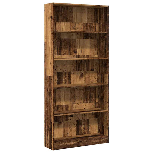 Bookcase Old Wood 80x24x176 cm Engineered Wood Bookcase Old Wood 80x24x176 cm Engineered Wood