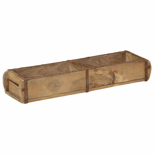 Tray with Storage 4 pcs Brown 57 x 15 x 9 cm Solid Reclaim Wood Tray with Storage 4 pcs Brown 57 x 15 x 9 cm Solid Reclaim Wood