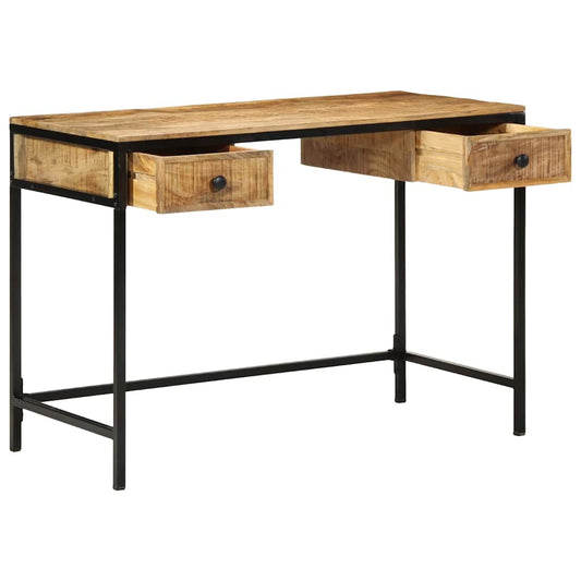 Writing Desk Brown 105 x 50 x 75 cm Solid Mango Wood and Metal Writing Desk Brown 105 x 50 x 75 cm Solid Mango Wood and Metal