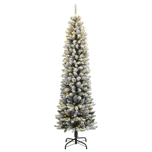 Artificial Christmas Tree 150 LEDs and Flocked Snow 150 cm Artificial Christmas Tree 150 LEDs and Flocked Snow 150 cm