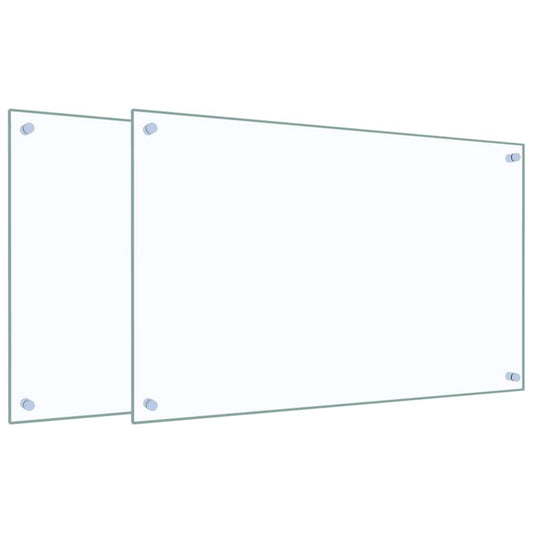 Kitchen Backsplashes 2 pcs Transparent 80x50 cm Tempered Glass Kitchen Backsplashes 2 pcs Transparent 80x50 cm Tempered Glass