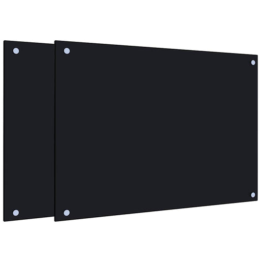 Kitchen Backsplashes 2 pcs Black 70x50 cm Tempered Glass Kitchen Backsplashes 2 pcs Black 70x50 cm Tempered Glass