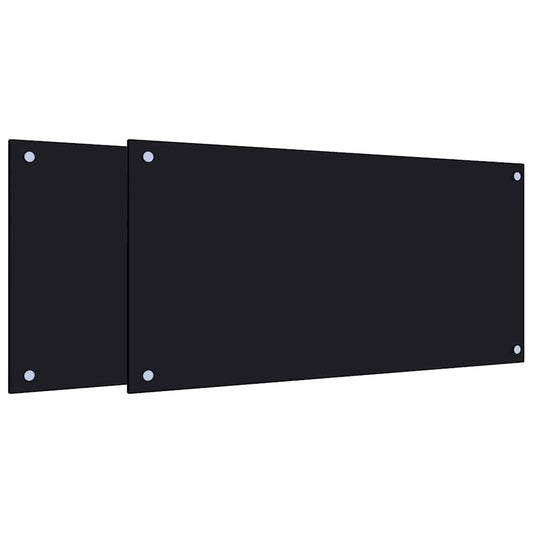 Kitchen Backsplashes 2 pcs Black 80x40 cm Tempered Glass Kitchen Backsplashes 2 pcs Black 80x40 cm Tempered Glass