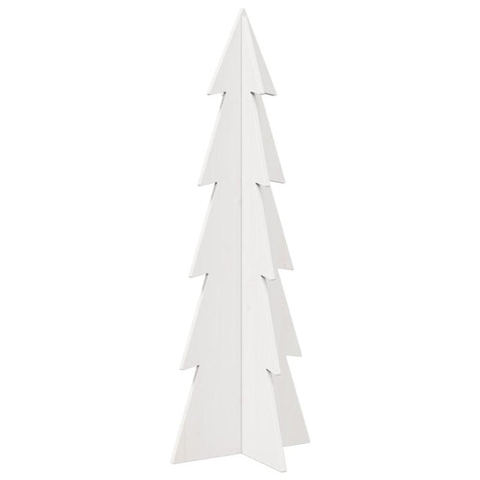 Wooden Christmas Tree for Decoration White 112 cm Solid Wood Pine Wooden Christmas Tree for Decoration White 112 cm Solid Wood Pine