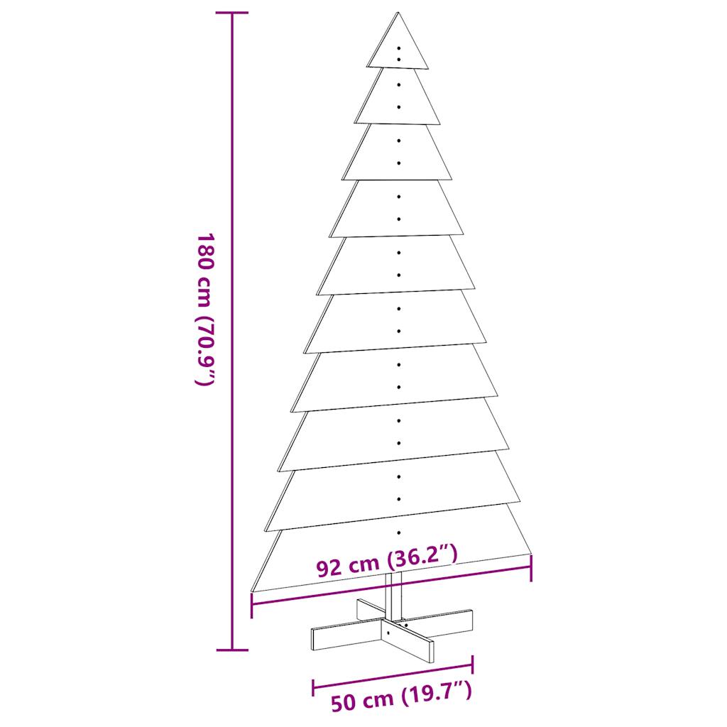 Wooden Christmas Tree for Decoration Wax Brown 180 cm