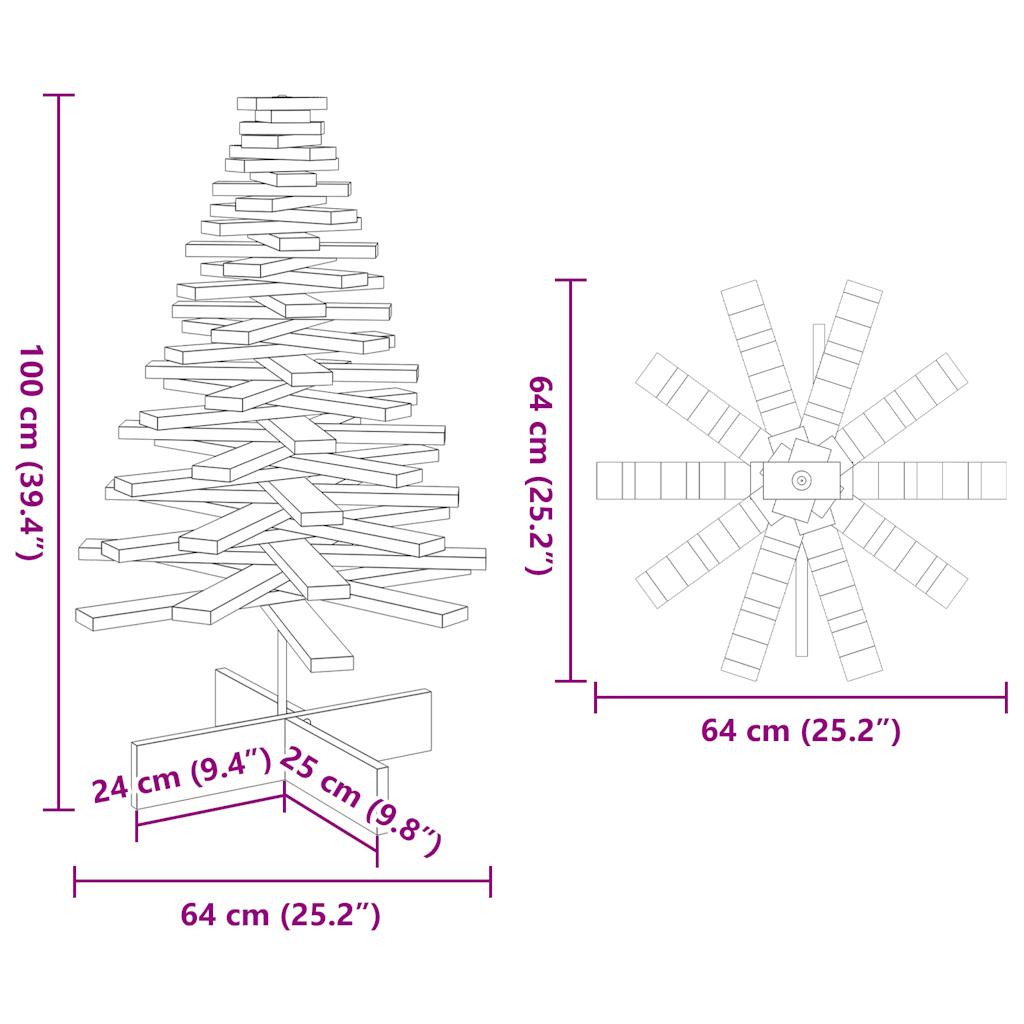 Wooden Christmas Tree for Decoration Wax Brown 100 cm