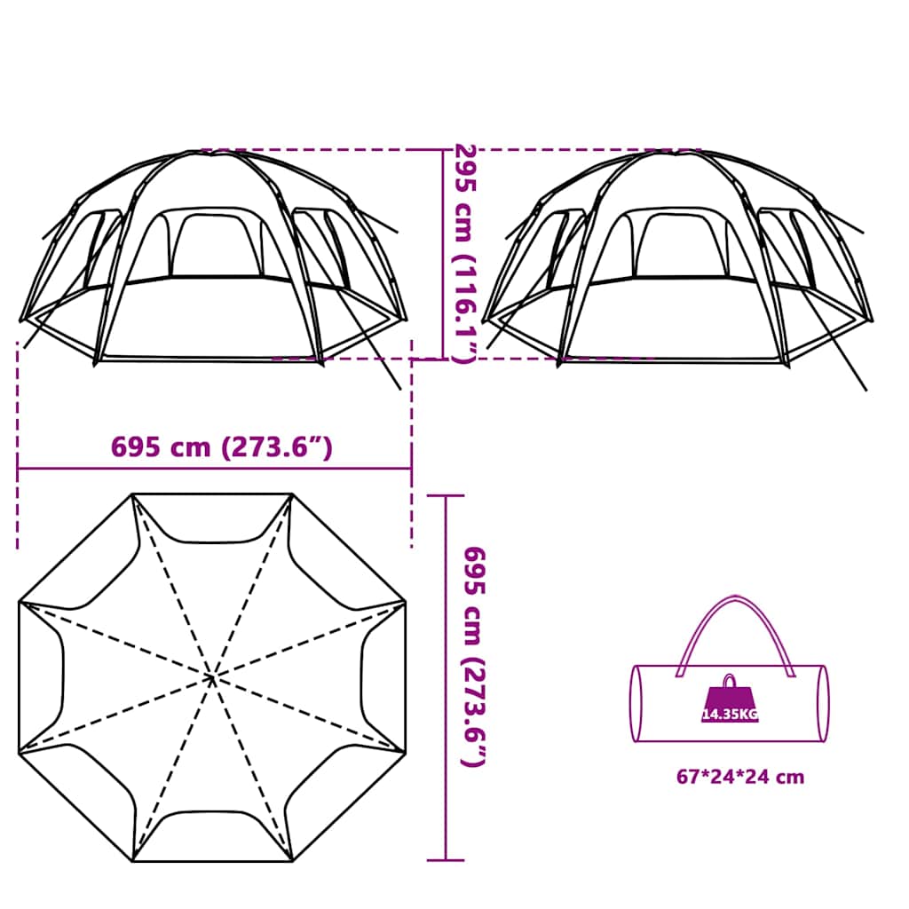 Party Tent Sea Green Waterproof
