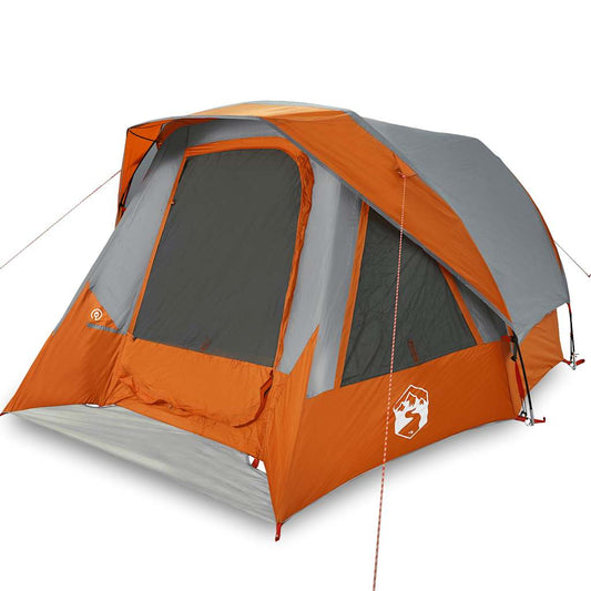 Family Tent Cabin 6-Person Grey and Orange Waterproof Family Tent Cabin 6-Person Grey and Orange Waterproof