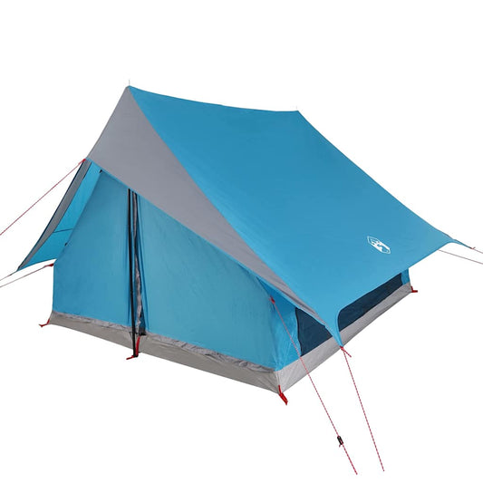 Family Tent with Roof Blue and Grey 256 x 256 x 185 cm Family Tent with Roof Blue and Grey 256 x 256 x 185 cm