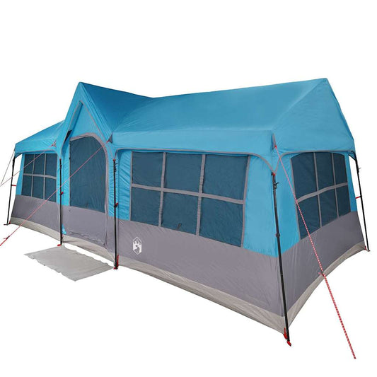 Family Tent with Roof Blue and Grey 622 x 295 x 238 cm Family Tent with Roof Blue and Grey 622 x 295 x 238 cm