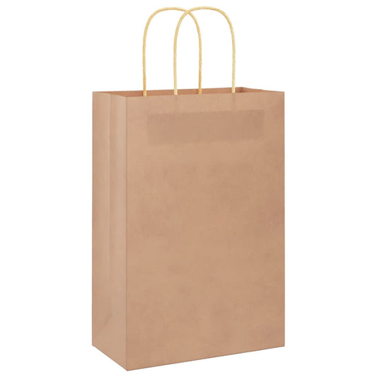 Paper Bags 250 pcs with Handles Brown 21x11x31 cm Paper Bags 250 pcs with Handles Brown 21x11x31 cm
