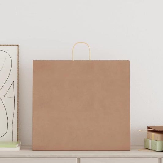 Paper Bags 250 pcs with Handles Brown 54x15x49 cm Paper Bags 250 pcs with Handles Brown 54x15x49 cm