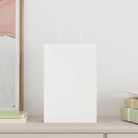 Paper Bags 250 pcs with Handles White 21x11x31 cm Paper Bags 250 pcs with Handles White 21x11x31 cm