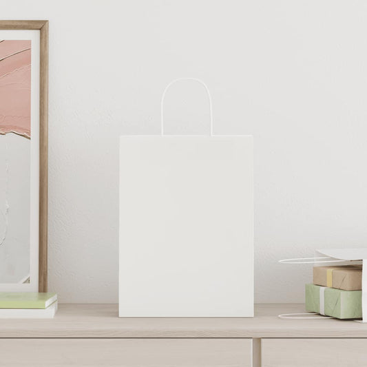 Paper Bags 250 pcs with Handles White 26x12x35 cm Paper Bags 250 pcs with Handles White 26x12x35 cm