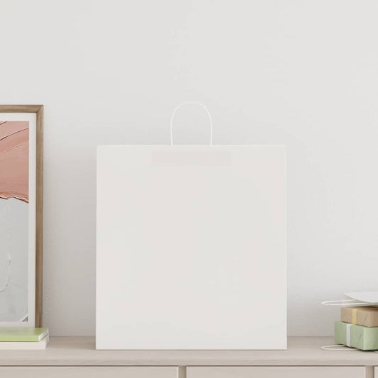 Paper Bags 250 pcs with Handles White 45x17x48 cm Paper Bags 250 pcs with Handles White 45x17x48 cm