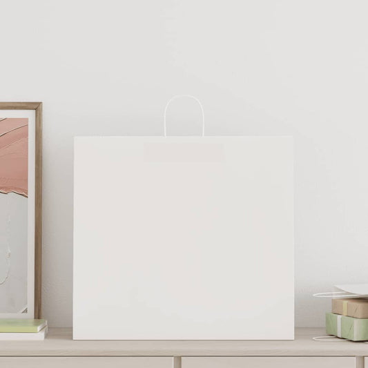 Paper Bags 250 pcs with Handles White 54x15x49 cm Paper Bags 250 pcs with Handles White 54x15x49 cm