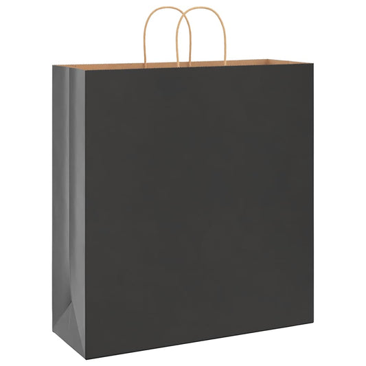Paper Bags 50 pcs with Handles Black 45x17x48 cm Paper Bags 50 pcs with Handles Black 45x17x48 cm