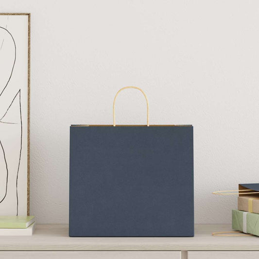 Paper Bags 250 pcs with Handles Blue 32x22x28 cm Paper Bags 250 pcs with Handles Blue 32x22x28 cm