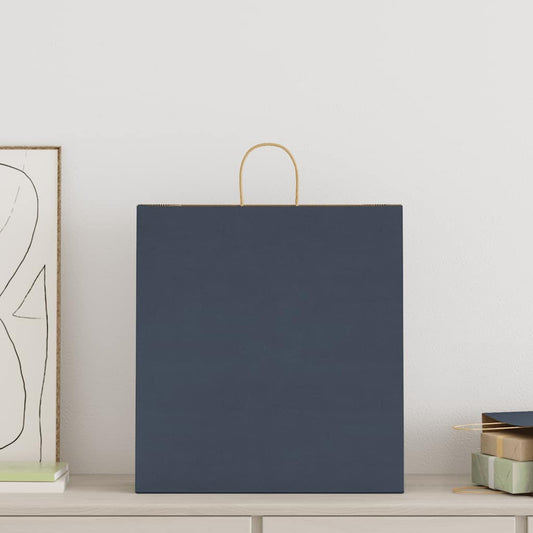 Paper Bags 250 pcs with Handles Blue 45x17x48 cm Paper Bags 250 pcs with Handles Blue 45x17x48 cm