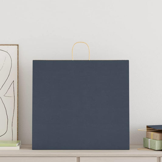 Paper Bags 250 pcs with Handles Blue 54x15x49 cm Paper Bags 250 pcs with Handles Blue 54x15x49 cm