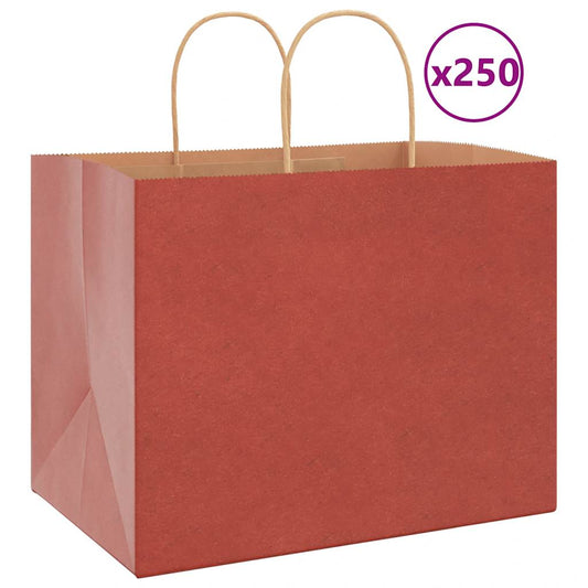 Paper Bags 250 pcs with Handles Red 32x22x24 cm Paper Bags 250 pcs with Handles Red 32x22x24 cm
