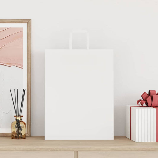 Paper Bags 50 pcs with Handles White 32x12x42 cm Paper Bags 50 pcs with Handles White 32x12x42 cm