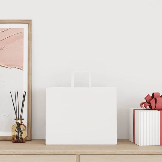 Paper Bags 50 pcs with Handles White 32x22x24 cm Paper Bags 50 pcs with Handles White 32x22x24 cm