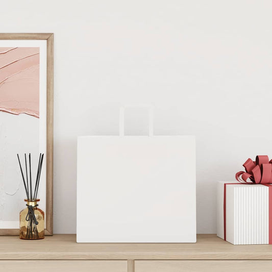 Paper Bags 50 pcs with Handles White 32x22x28 cm Paper Bags 50 pcs with Handles White 32x22x28 cm