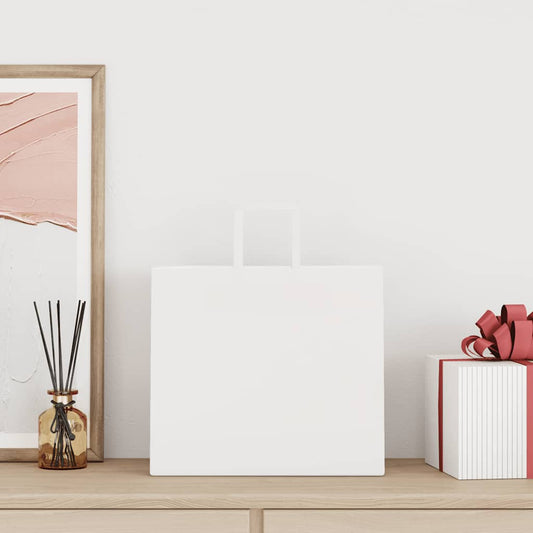 Paper Bags 250 pcs with Handles White 32x22x28 cm Paper Bags 250 pcs with Handles White 32x22x28 cm