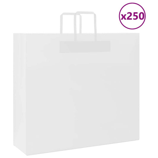 Paper Bags 250 pcs with Handles White 54x15x49 cm Paper Bags 250 pcs with Handles White 54x15x49 cm