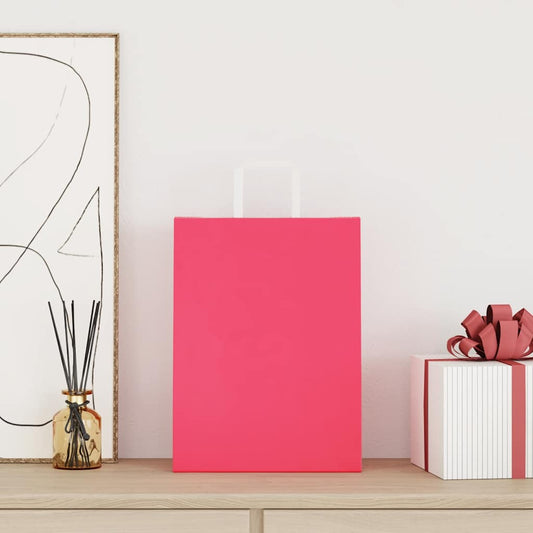 Paper Bags 50 pcs with Handles Pink 26x12x35 cm Paper Bags 50 pcs with Handles Pink 26x12x35 cm