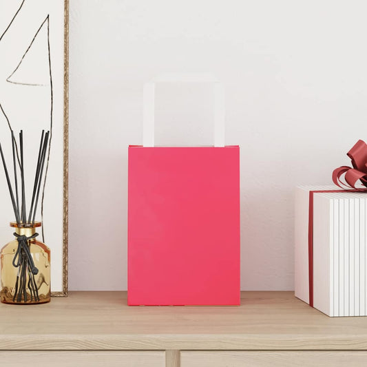 Paper Bags 250 pcs with Handles Pink 15x8x21 cm Paper Bags 250 pcs with Handles Pink 15x8x21 cm