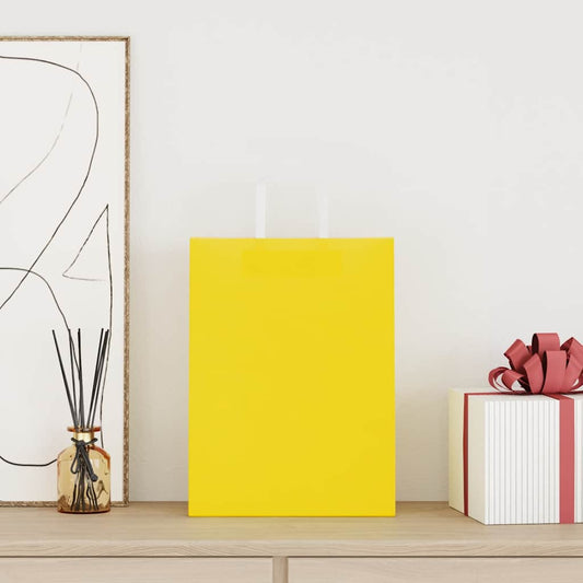 Paper Bags 50 pcs with Handles Yellow 26x12x35 cm Paper Bags 50 pcs with Handles Yellow 26x12x35 cm