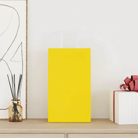 Paper Bags 250 pcs with Handles Yellow 21x11x36 cm Paper Bags 250 pcs with Handles Yellow 21x11x36 cm