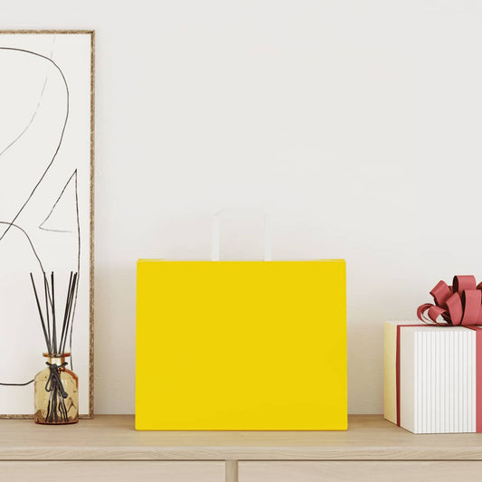 Paper Bags 250 pcs with Handles Yellow 32x22x24 cm Paper Bags 250 pcs with Handles Yellow 32x22x24 cm