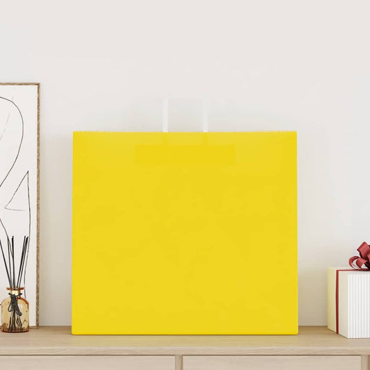 Paper Bags 250 pcs with Handles Yellow 54x15x49 cm Paper Bags 250 pcs with Handles Yellow 54x15x49 cm