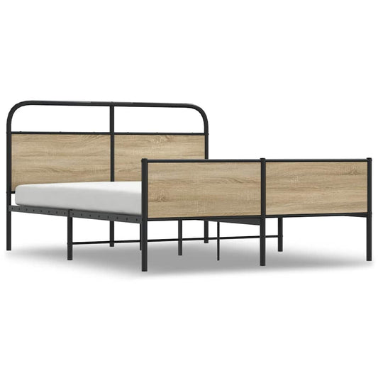 Metal Bed Frame without Mattress Smoked Oak 160x200 cm Metal Bed Frame without Mattress Smoked Oak 160x200 cm