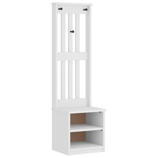 Hall Tree SANDNES White 45x40x159.5 cm Solid Wood Pine Hall Tree SANDNES White 45x40x159.5 cm Solid Wood Pine
